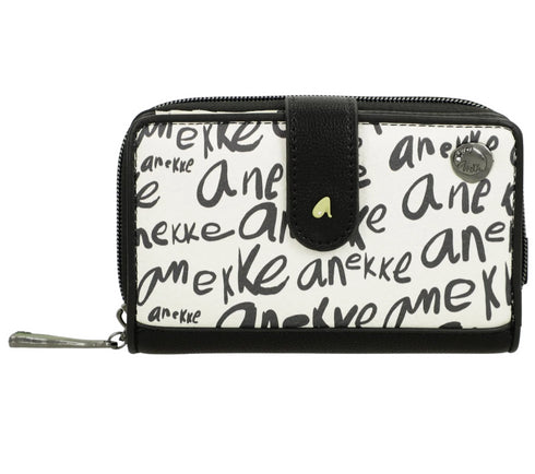 Portofel casual, dama, ANEKKE 40879-909, negru, piele ecologica